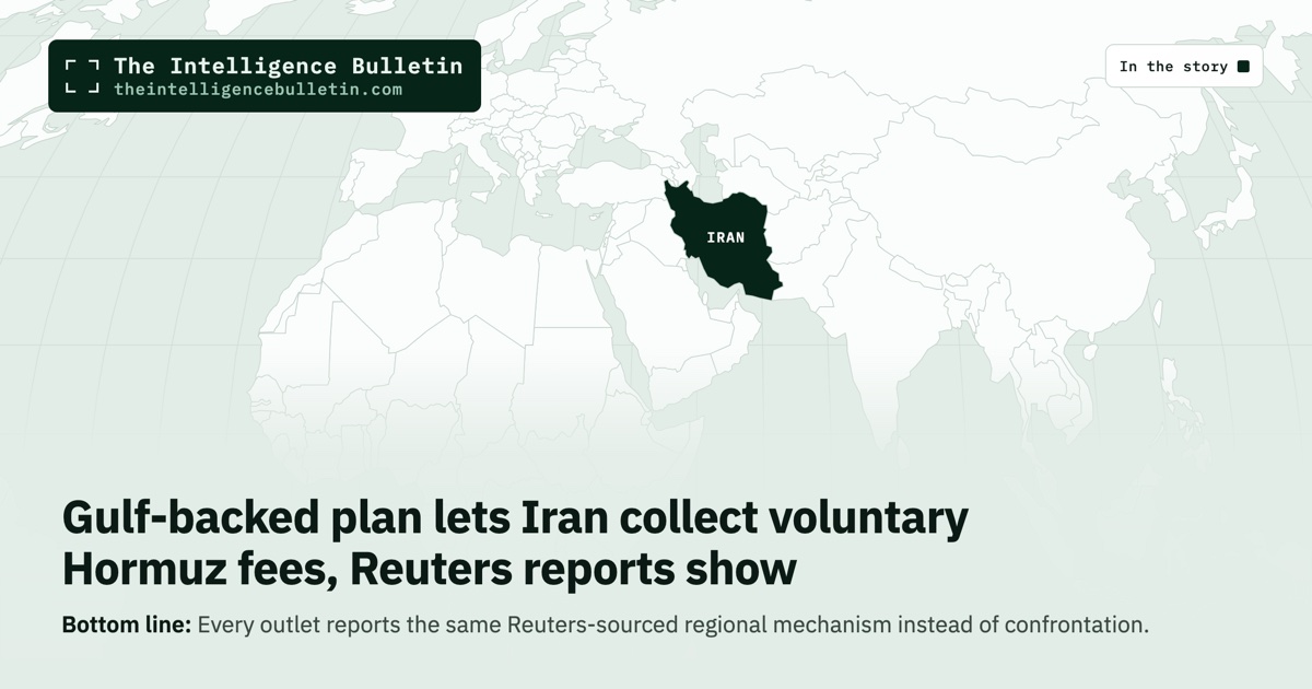 Map of the countries in the story: Gulf-backed plan lets Iran collect voluntary Hormuz fees, Reuters reports show