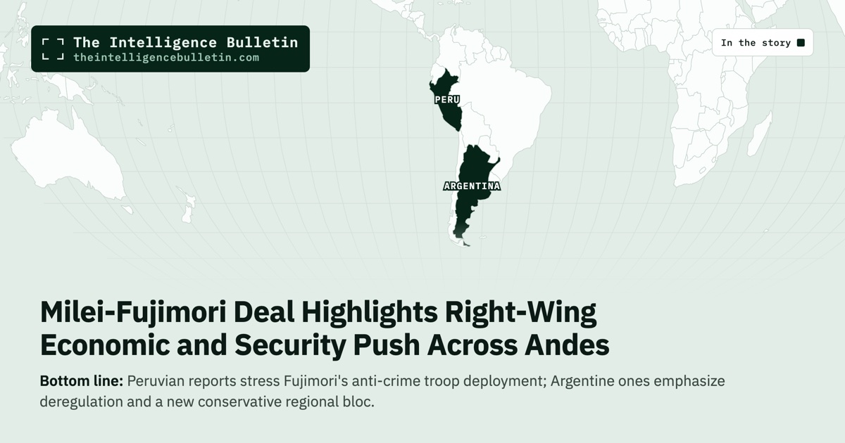 Map of the countries in the story: Milei-Fujimori Deal Highlights Right-Wing Economic and Security Push Across Andes