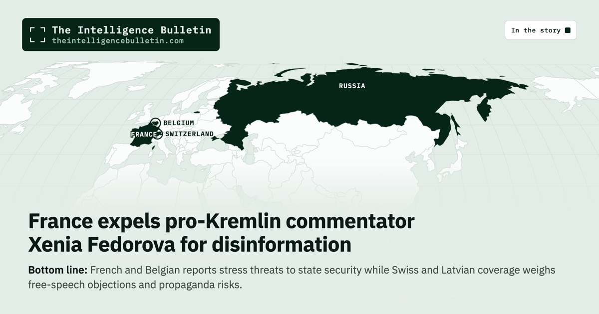 Map of the countries in the story: France expels pro-Kremlin commentator Xenia Fedorova for disinformation
