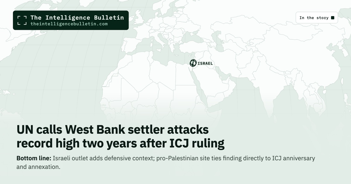 Map of the countries in the story: UN calls West Bank settler attacks record high two years after ICJ ruling