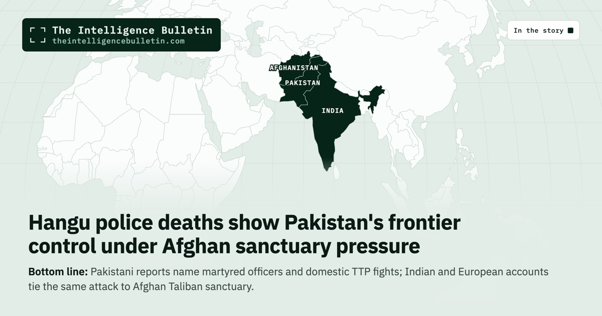Map of the countries in the story: Hangu police deaths show Pakistan's frontier control under Afghan sanctuary pressure