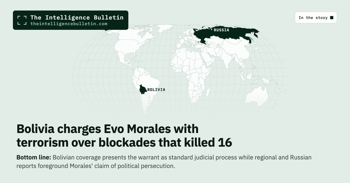 Map of the countries in the story: Bolivia charges Evo Morales with terrorism over blockades that killed 16