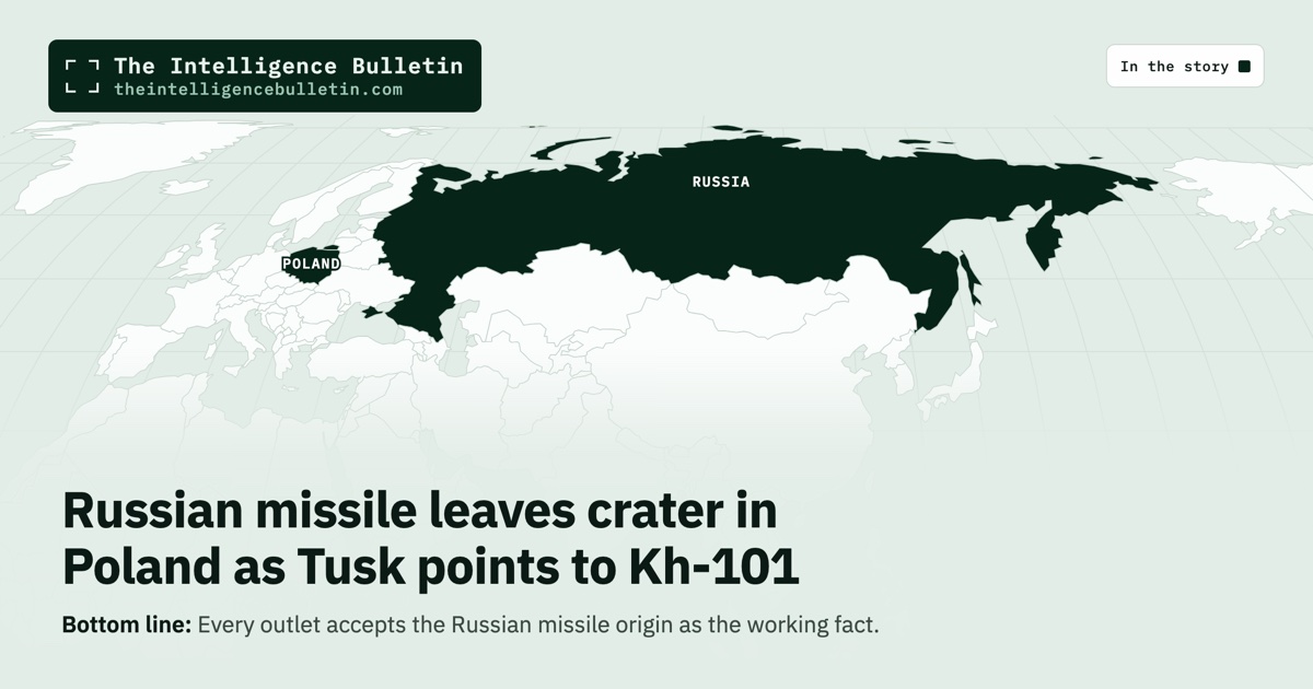 Map of the countries in the story: Russian missile leaves crater in Poland as Tusk points to Kh-101