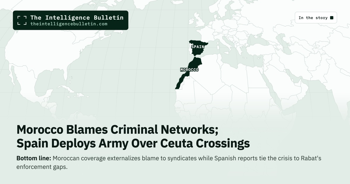 Map of the countries in the story: Morocco Blames Criminal Networks; Spain Deploys Army Over Ceuta Crossings