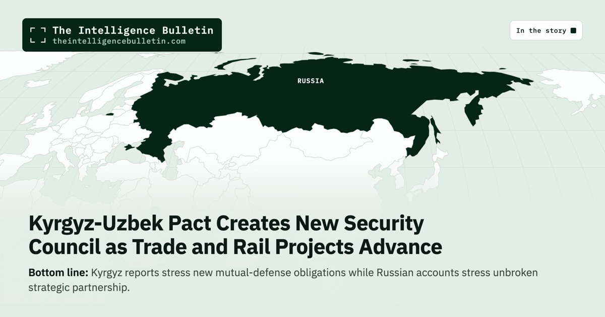 Map of the countries in the story: Kyrgyz-Uzbek Pact Creates New Security Council as Trade and Rail Projects Advance