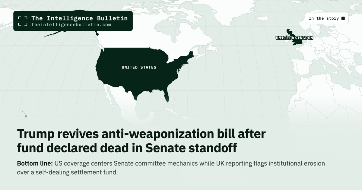 Map of the countries in the story: Trump revives anti-weaponization bill after fund declared dead in Senate standoff