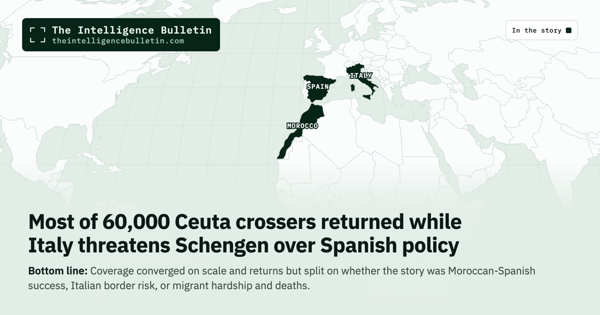 Map of the countries in the story: Most of 60,000 Ceuta crossers returned while Italy threatens Schengen over Spanish policy