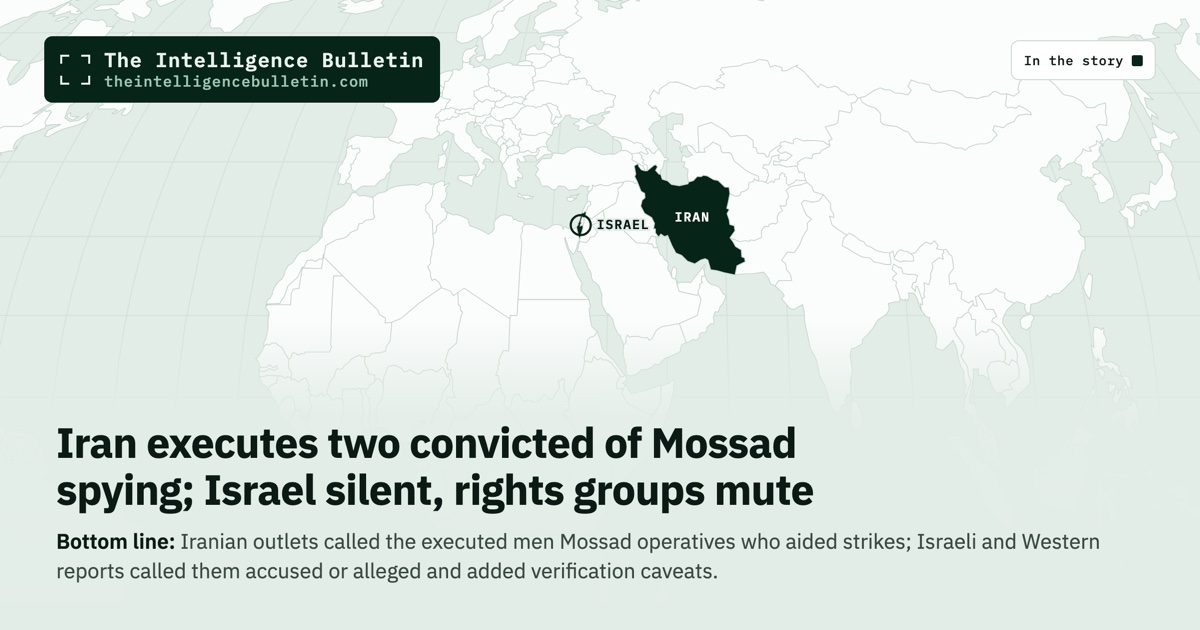 Map of the countries in the story: Iran executes two convicted of Mossad spying; Israel silent, rights groups mute