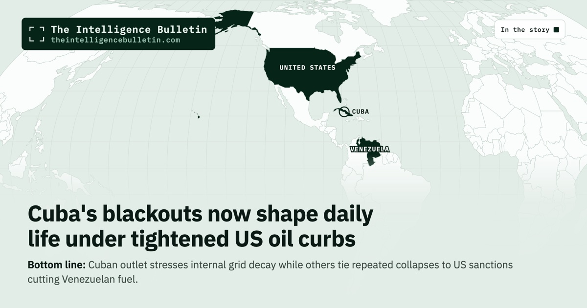 Map of the countries in the story: Cuba's blackouts now shape daily life under tightened US oil curbs