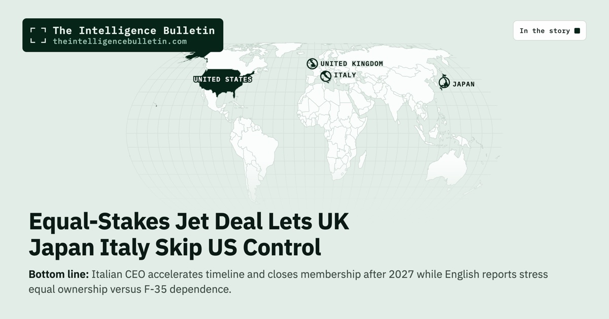Map of the countries in the story: Equal-Stakes Jet Deal Lets UK Japan Italy Skip US Control