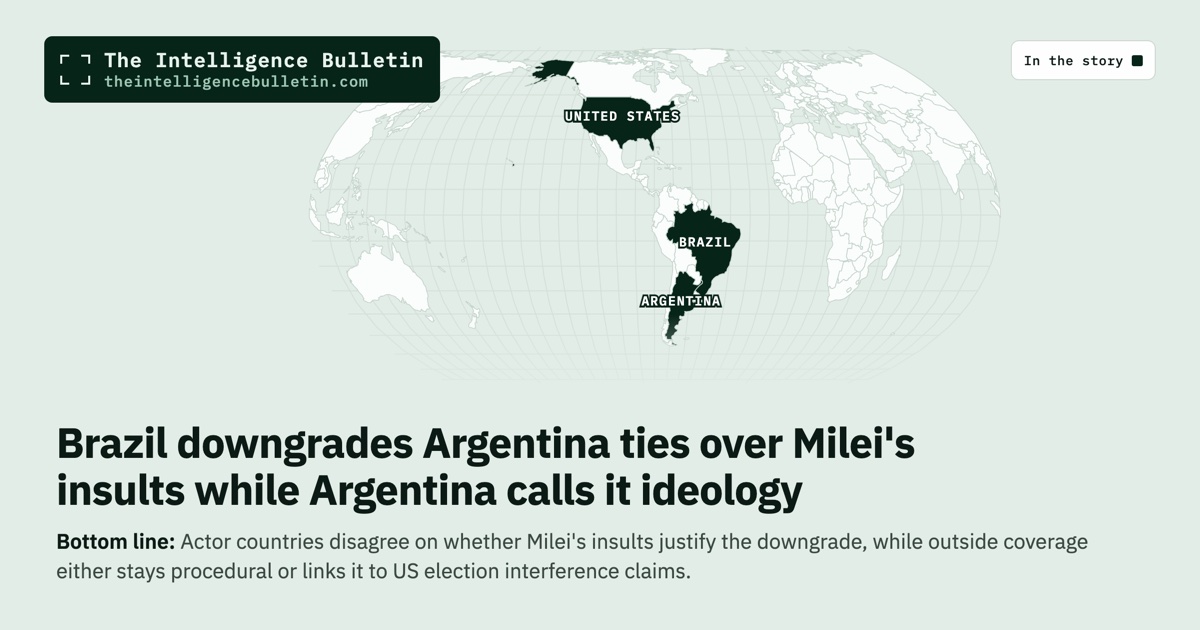 Map of the countries in the story: Brazil downgrades Argentina ties over Milei's insults while Argentina calls it ideology
