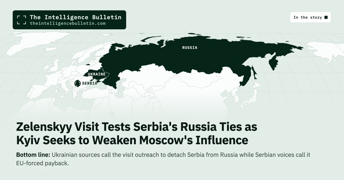 Map of the countries in the story: Zelenskyy Visit Tests Serbia's Russia Ties as Kyiv Seeks to Weaken Moscow's Influence
