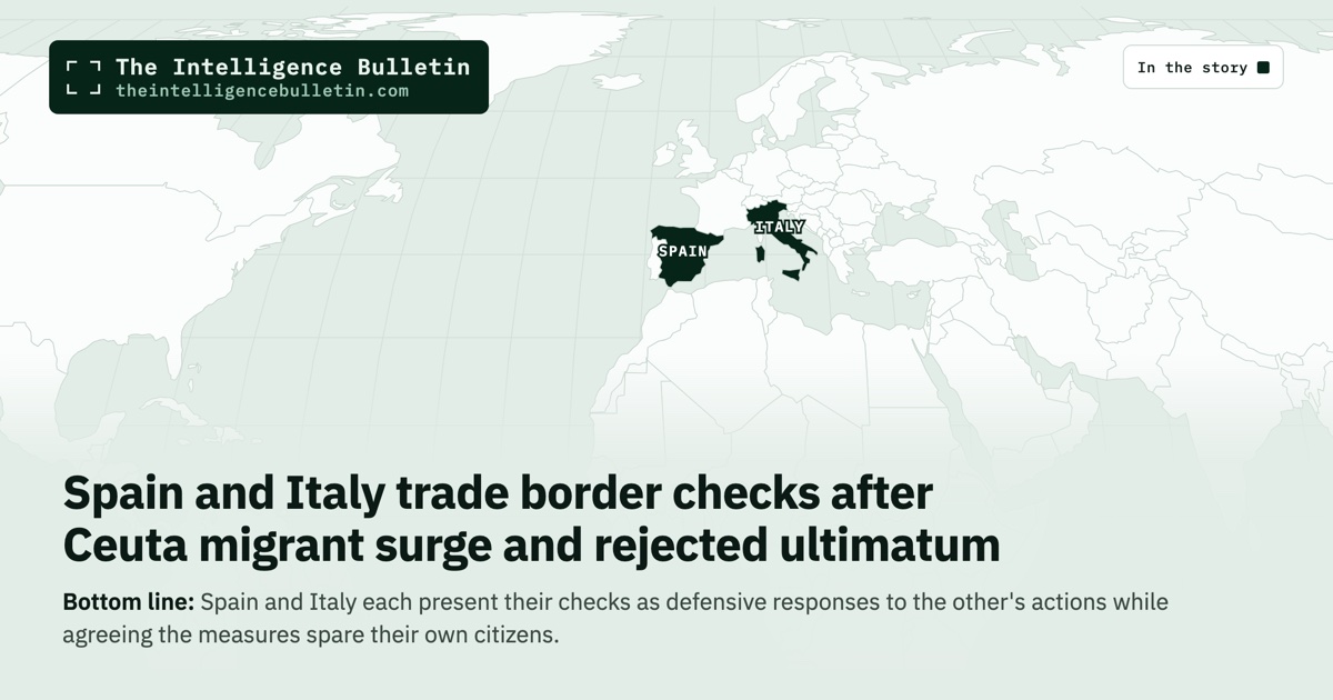 Map of the countries in the story: Spain and Italy trade border checks after Ceuta migrant surge and rejected ultimatum
