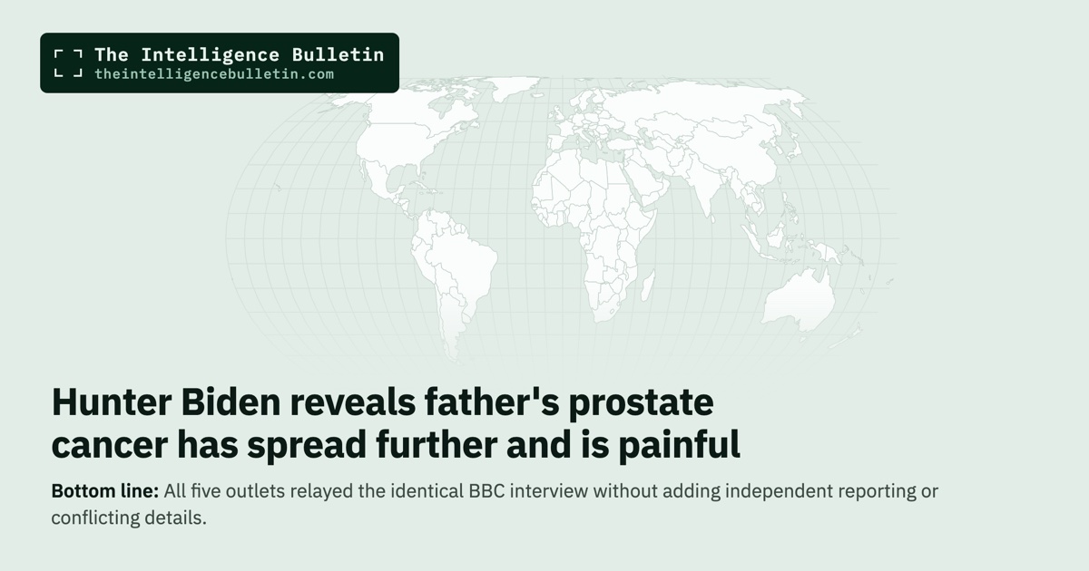 Map of the countries in the story: Hunter Biden reveals father's prostate cancer has spread further and is painful