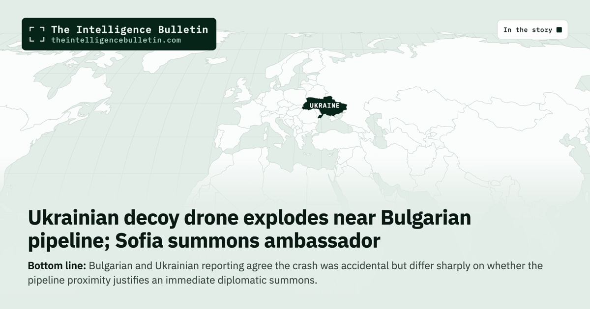 Map of the countries in the story: Ukrainian decoy drone explodes near Bulgarian pipeline; Sofia summons ambassador