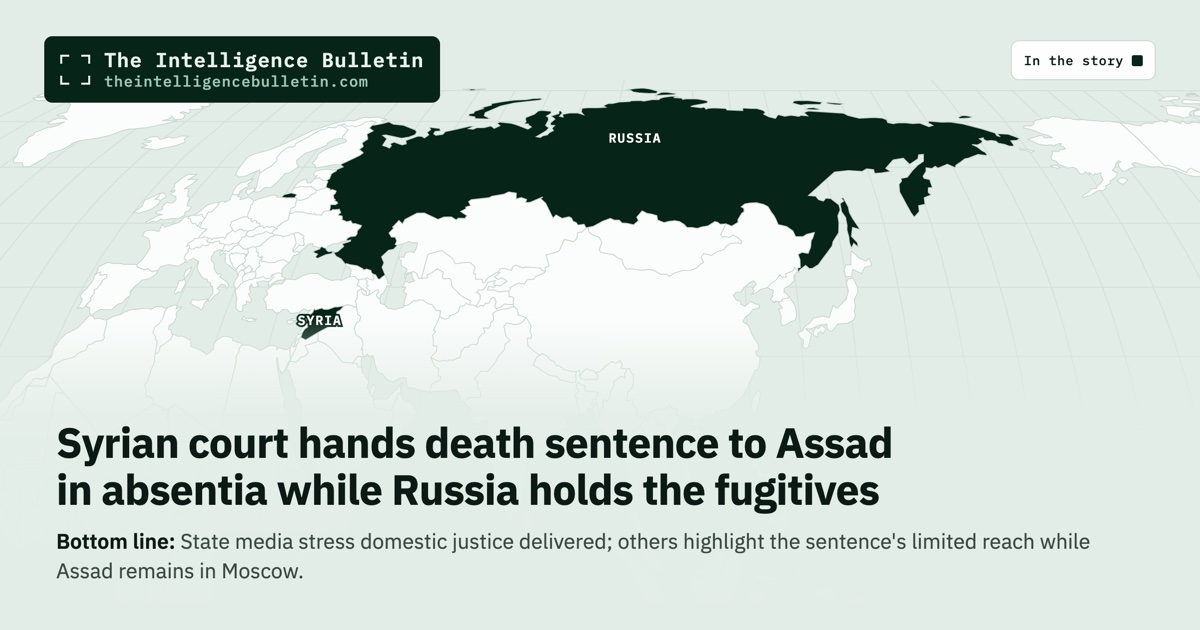 Map of the countries in the story: Syrian court hands death sentence to Assad in absentia while Russia holds the fugitives