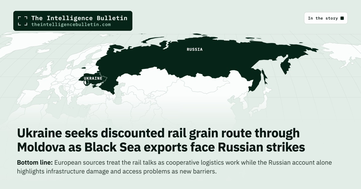 Map of the countries in the story: Ukraine seeks discounted rail grain route through Moldova as Black Sea exports face Russian strikes