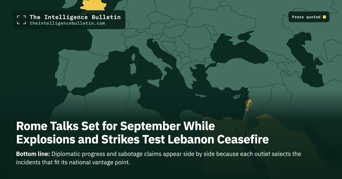 Map of the countries whose press we quoted for: Rome Talks Set for September While Explosions and Strikes Test Lebanon Ceasefire