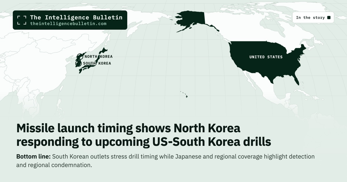 Map of the countries in the story: Missile launch timing shows North Korea responding to upcoming US-South Korea drills