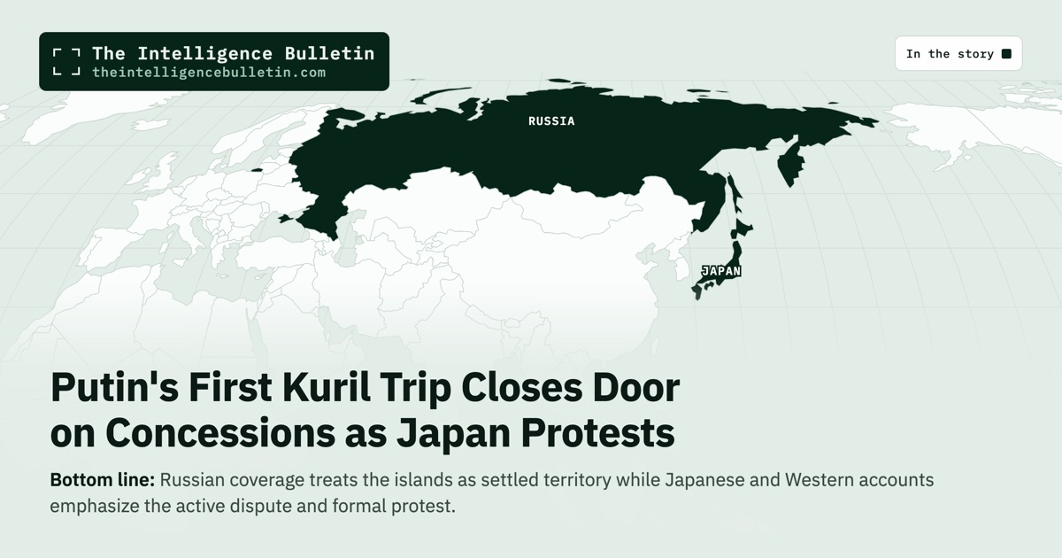 Map of the countries in the story: Putin's First Kuril Trip Closes Door on Concessions as Japan Protests