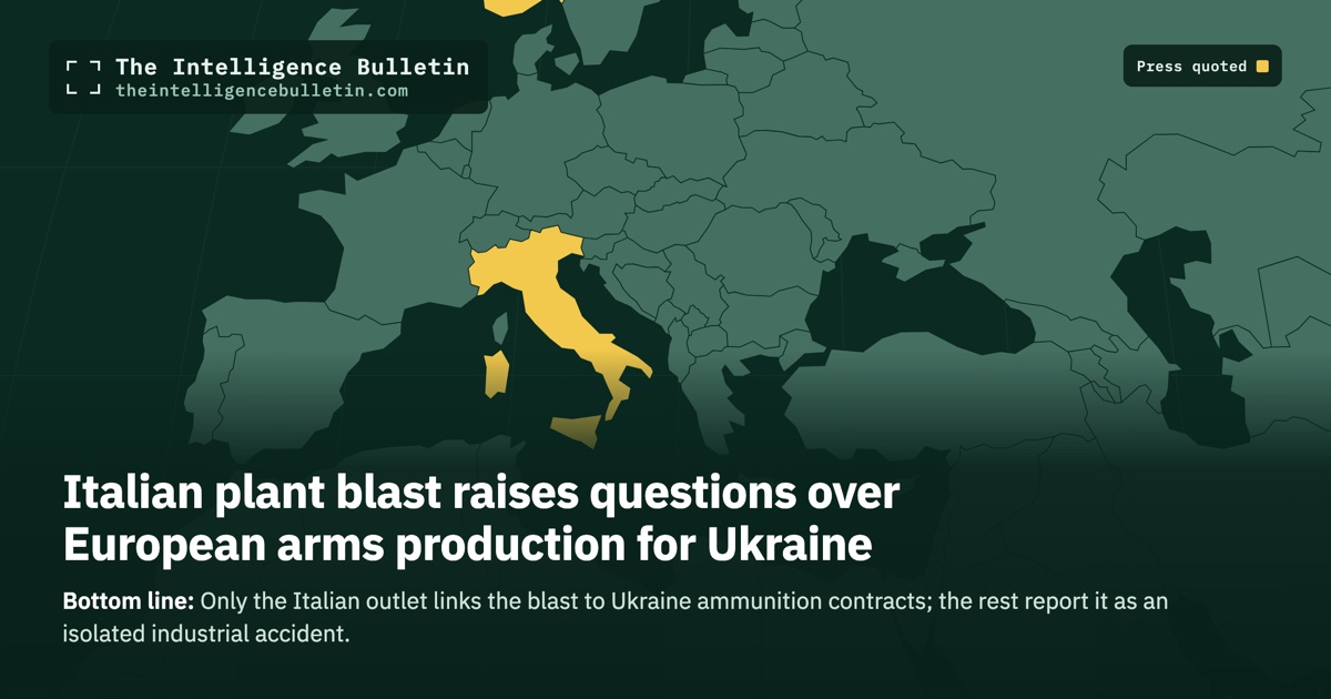 Map of the countries whose press we quoted for: Italian plant blast raises questions over European arms production for Ukraine