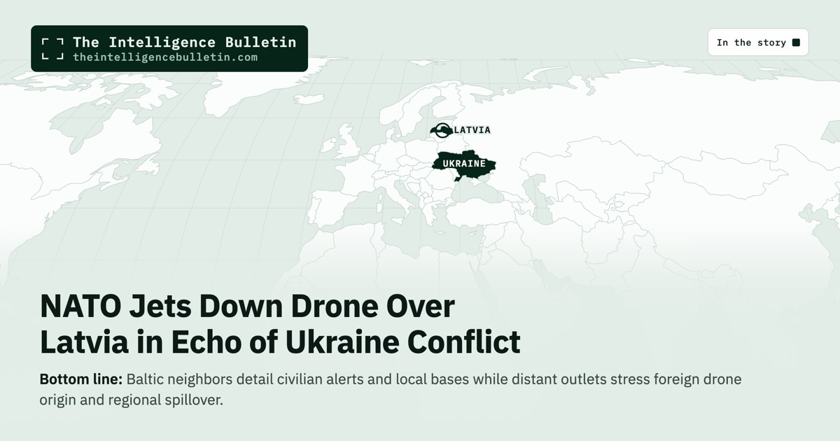 Map of the countries in the story: NATO Jets Down Drone Over Latvia in Echo of Ukraine Conflict