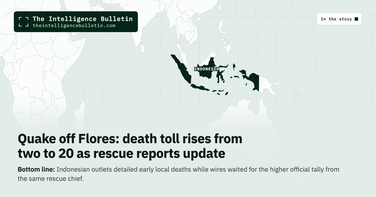Map of the countries in the story: Quake off Flores: death toll rises from two to 20 as rescue reports update