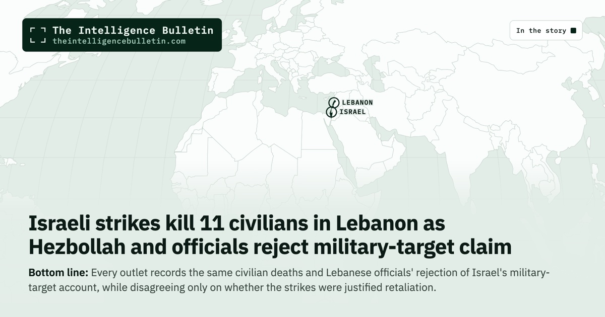 Map of the countries in the story: Israeli strikes kill 11 civilians in Lebanon as Hezbollah and officials reject military-target claim