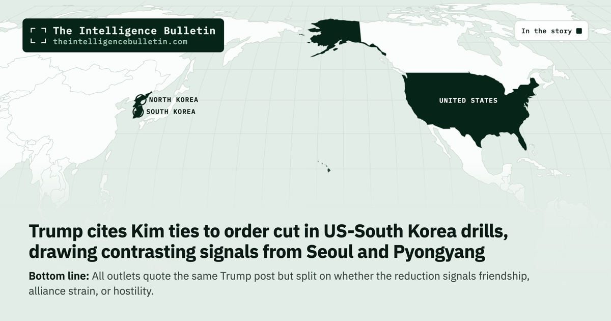 Map of the countries in the story: Trump cites Kim ties to order cut in US-South Korea drills, drawing contrasting signals from Seoul and Pyongyang