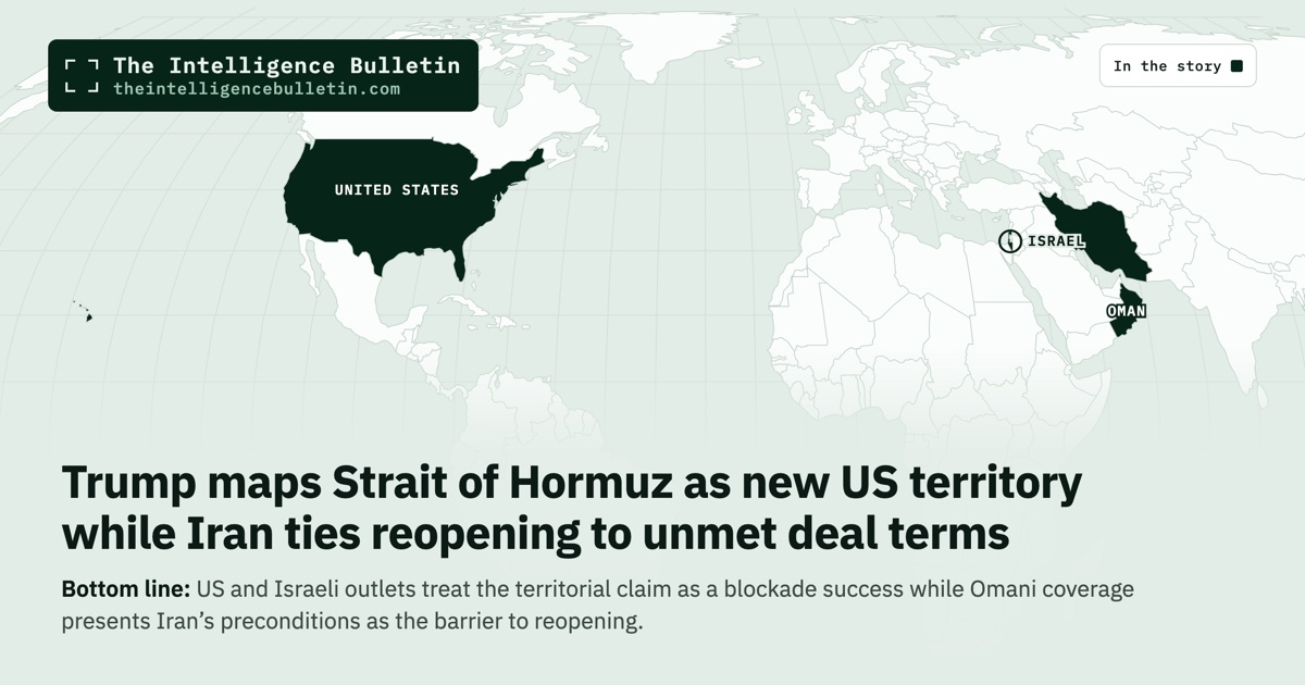 Map of the countries in the story: Trump maps Strait of Hormuz as new US territory while Iran ties reopening to unmet deal terms