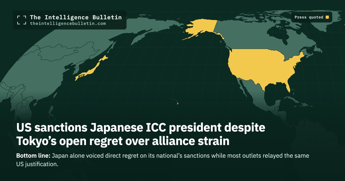 Map of the countries whose press we quoted for: US sanctions Japanese ICC president despite Tokyo’s open regret over alliance strain