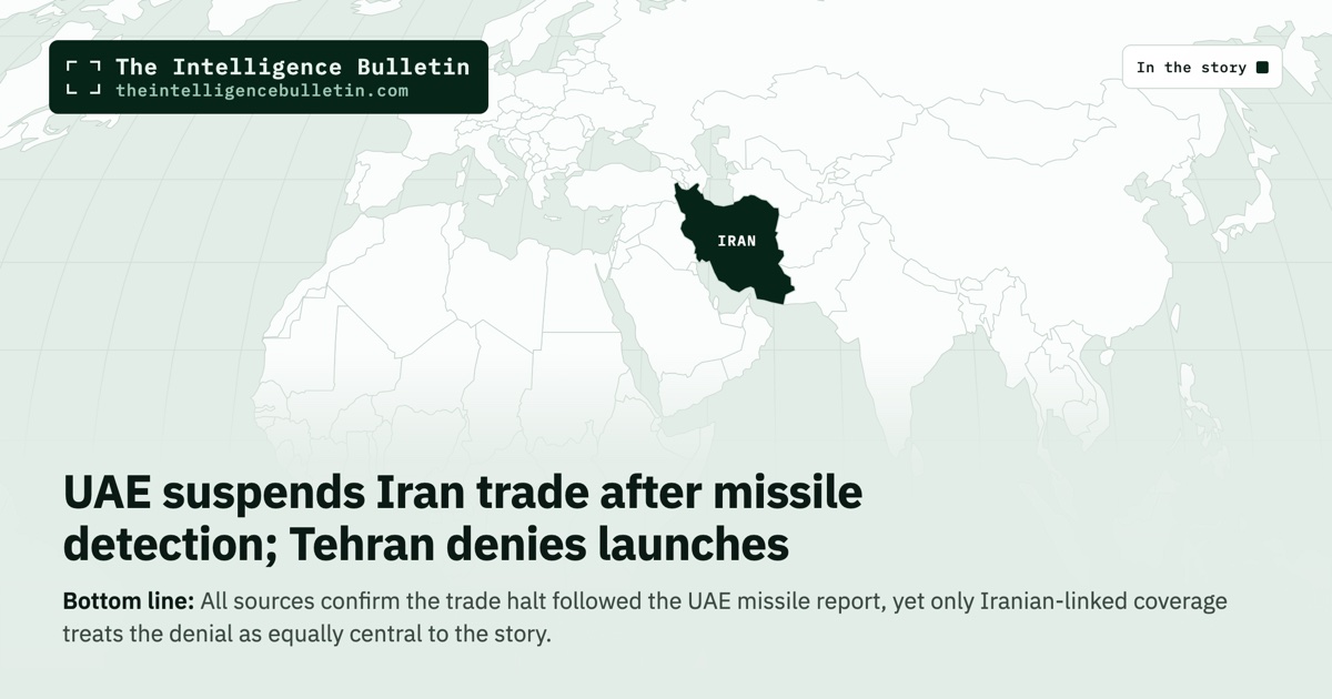 Map of the countries in the story: UAE suspends Iran trade after missile detection; Tehran denies launches
