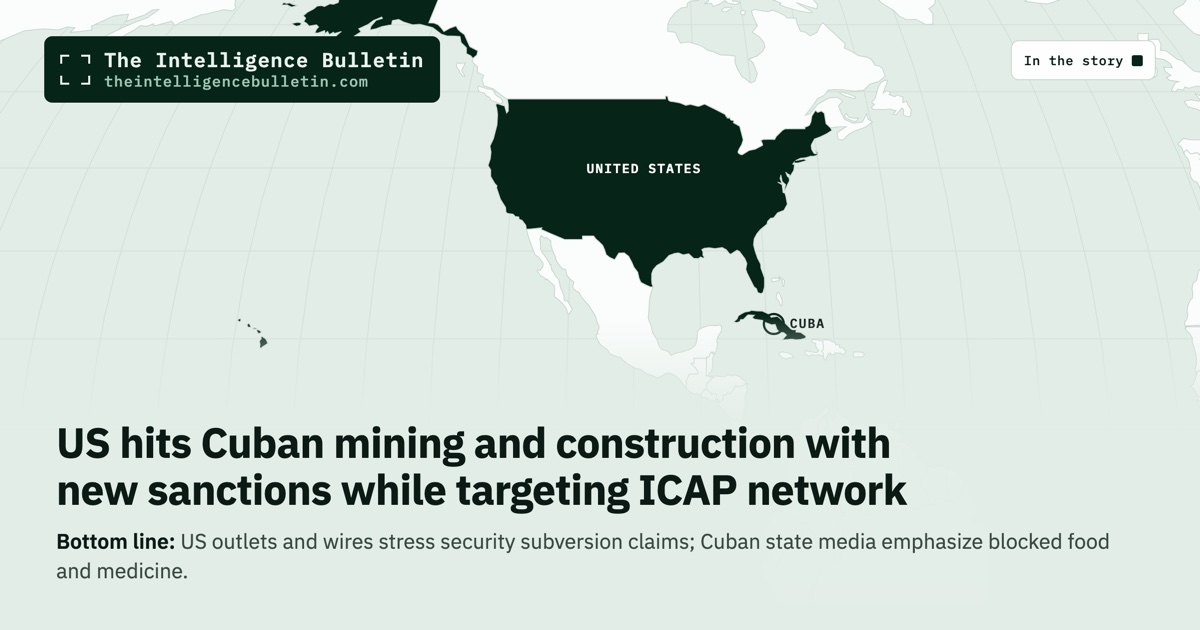 Map of the countries in the story: US hits Cuban mining and construction with new sanctions while targeting ICAP network