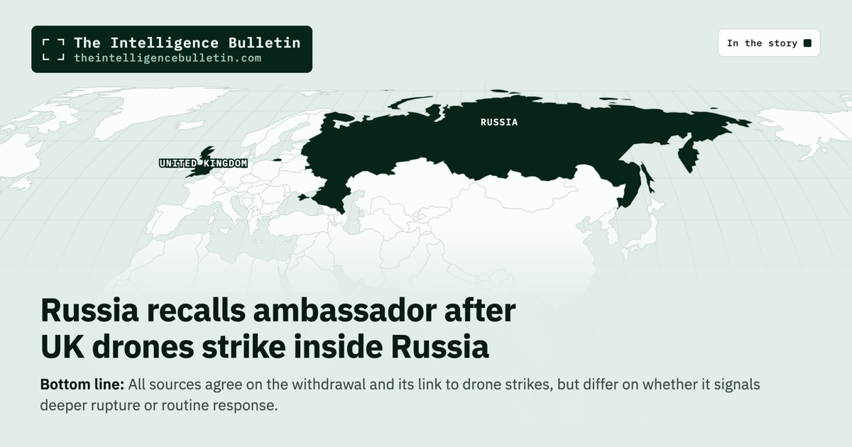 Map of the countries in the story: Russia recalls ambassador after UK drones strike inside Russia