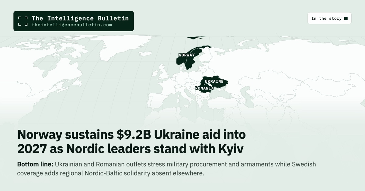 Map of the countries in the story: Norway sustains $9.2B Ukraine aid into 2027 as Nordic leaders stand with Kyiv