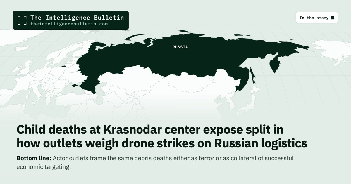 Map of the countries in the story: Child deaths at Krasnodar center expose split in how outlets weigh drone strikes on Russian logistics