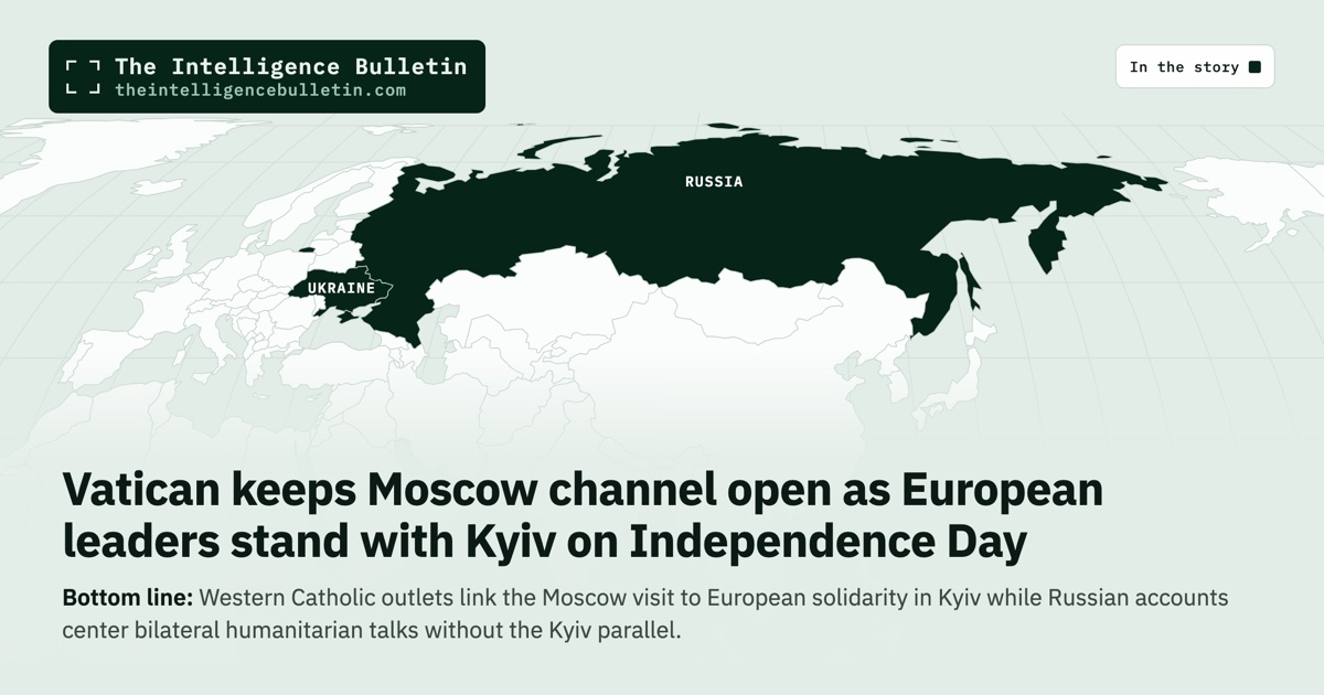 Map of the countries in the story: Vatican keeps Moscow channel open as European leaders stand with Kyiv on Independence Day