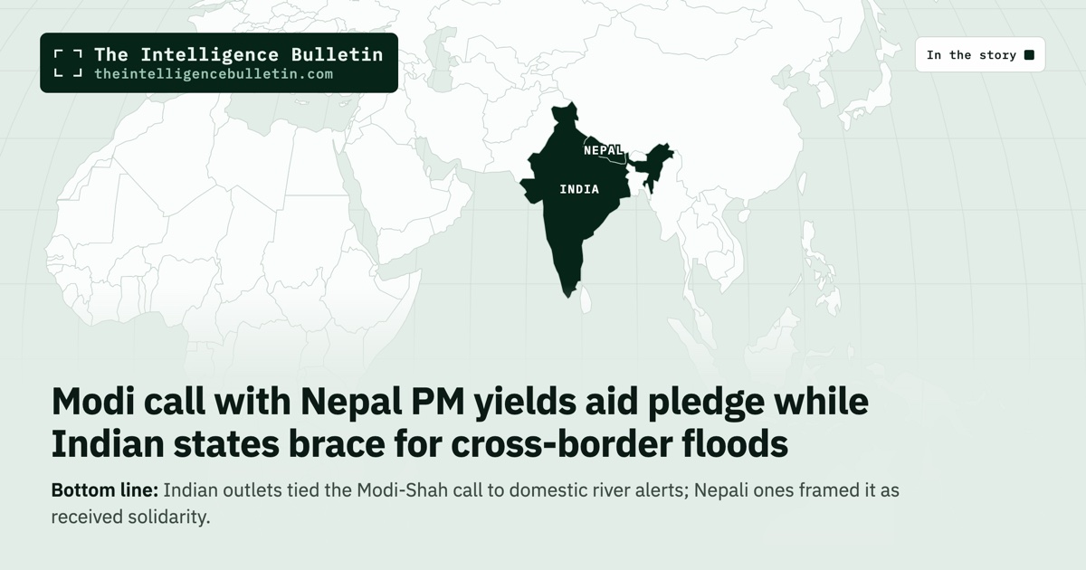 Map of the countries in the story: Modi call with Nepal PM yields aid pledge while Indian states brace for cross-border floods