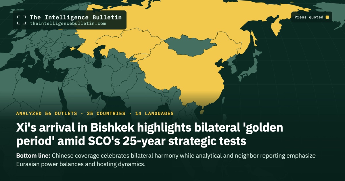 Map of the countries whose press we quoted for: Xi's arrival in Bishkek highlights bilateral 'golden period' amid SCO's 25-year strategic tests