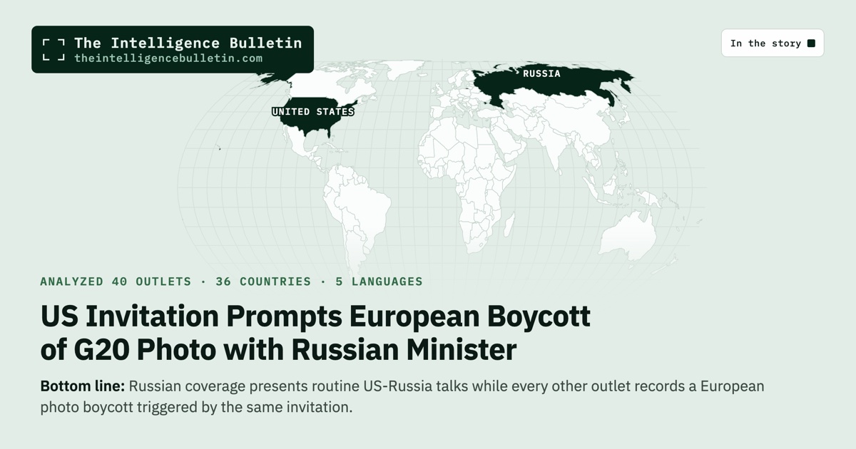 Map of the countries in the story: US Invitation Prompts European Boycott of G20 Photo with Russian Minister