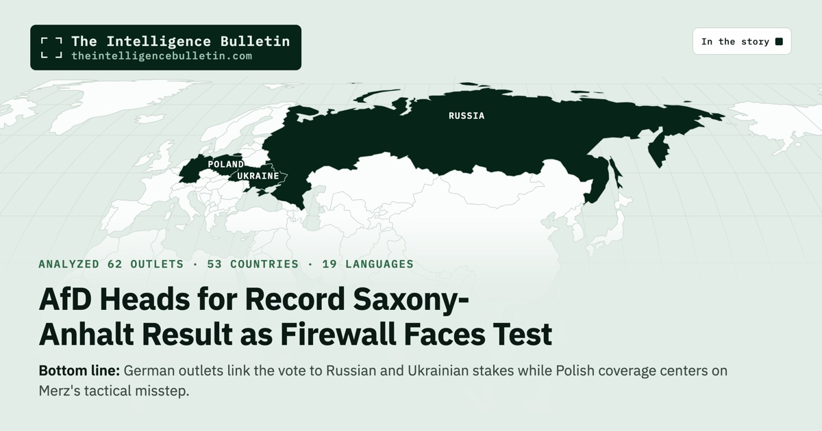 Map of the countries in the story: AfD Heads for Record Saxony-Anhalt Result as Firewall Faces Test