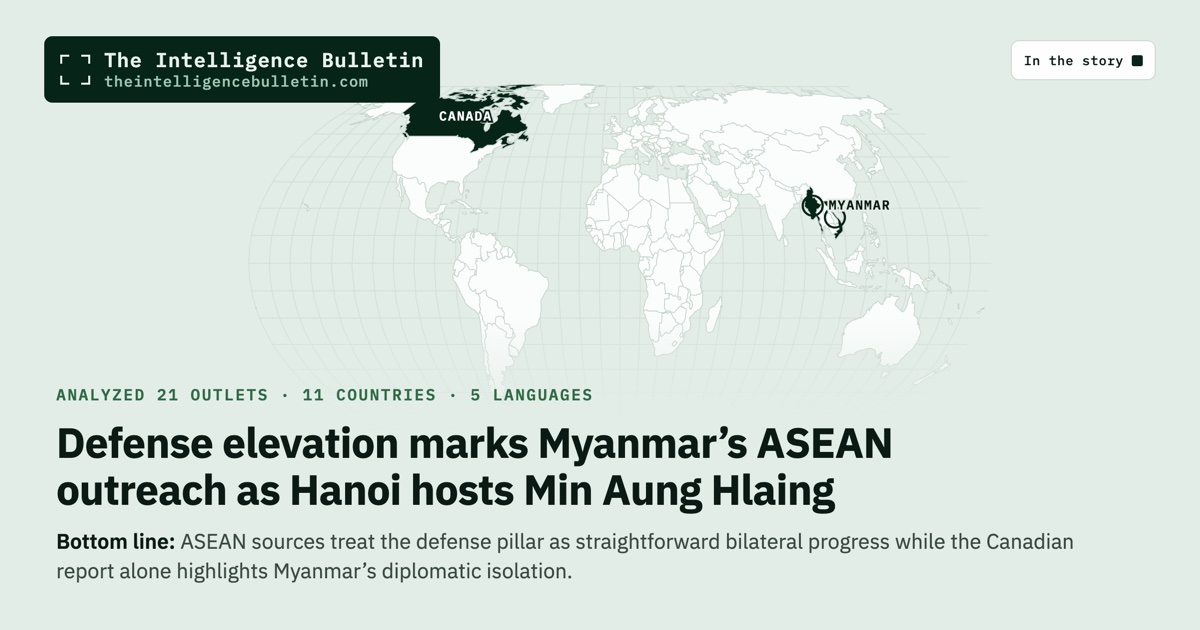 Map of the countries in the story: Defense elevation marks Myanmar’s ASEAN outreach as Hanoi hosts Min Aung Hlaing