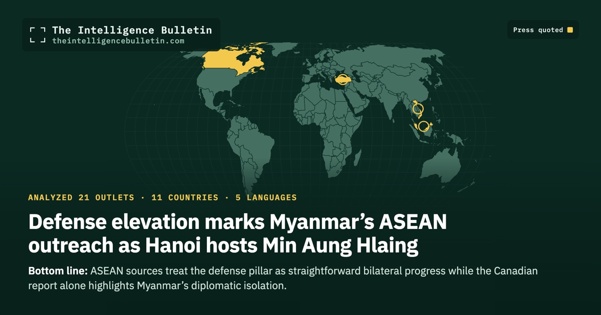 Map of the countries whose press we quoted for: Defense elevation marks Myanmar’s ASEAN outreach as Hanoi hosts Min Aung Hlaing