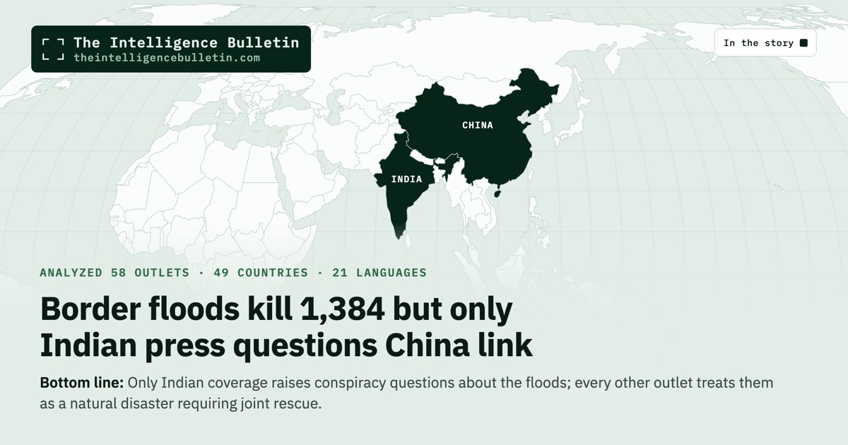 Map of the countries in the story: Border floods kill 1,384 but only Indian press questions China link