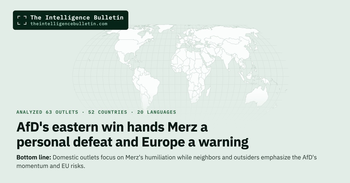 Map of the countries in the story: AfD's eastern win hands Merz a personal defeat and Europe a warning
