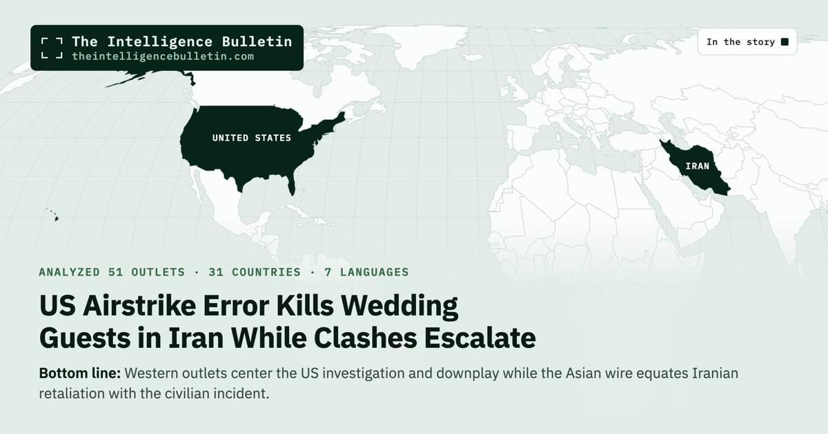 Map of the countries in the story: US Airstrike Error Kills Wedding Guests in Iran While Clashes Escalate