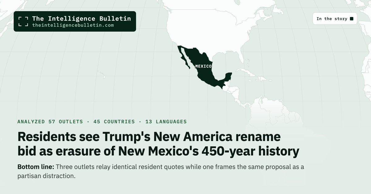 Map of the countries in the story: Residents see Trump's New America rename bid as erasure of New Mexico's 450-year history
