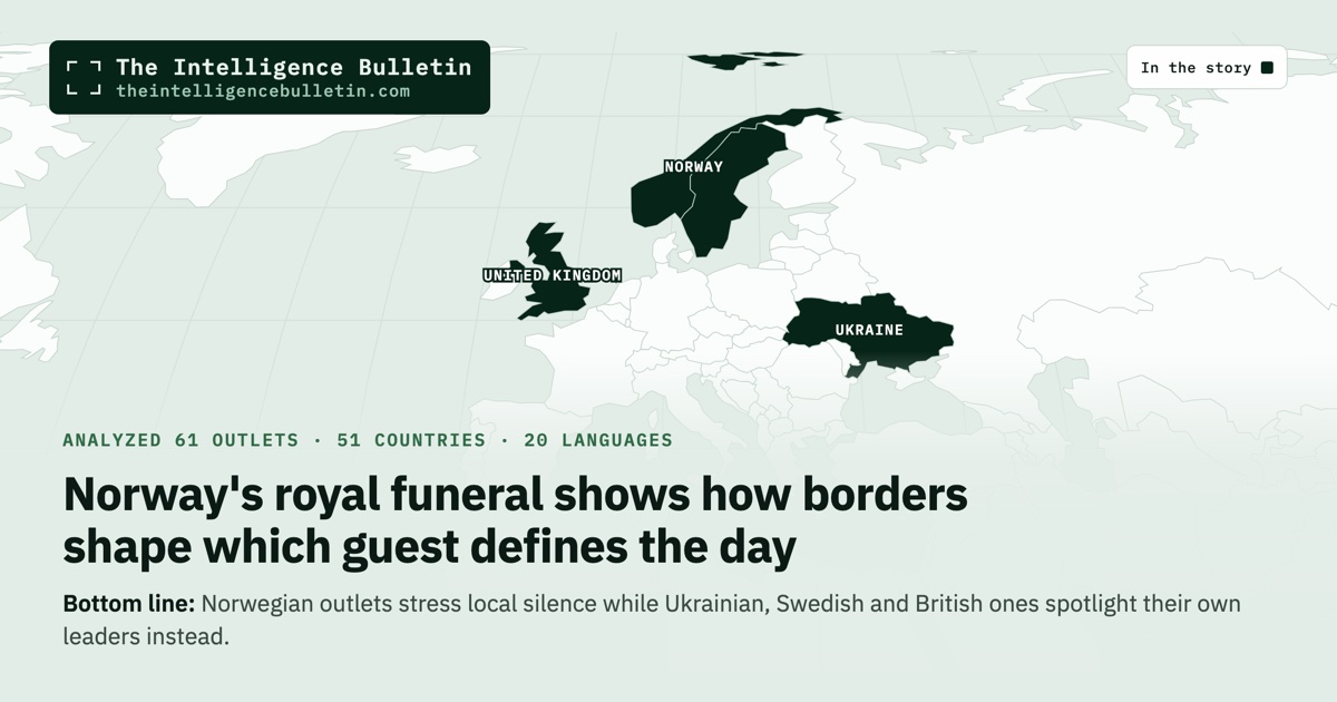 Map of the countries in the story: Norway's royal funeral shows how borders shape which guest defines the day