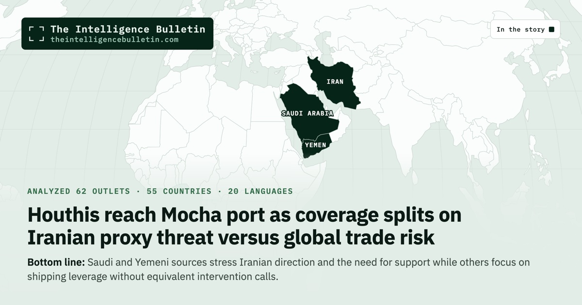 Map of the countries in the story: Houthis reach Mocha port as coverage splits on Iranian proxy threat versus global trade risk