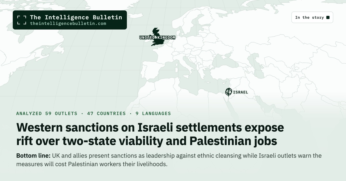 Map of the countries in the story: Western sanctions on Israeli settlements expose rift over two-state viability and Palestinian jobs